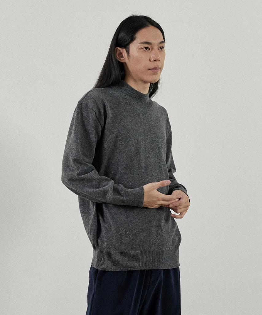Analog Mood-Like Semi-Half Turtleneck Knit (Gray)