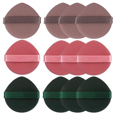 Samcos Cushion Foundation Puff Sponge Makeup Soft Absorbent Multifunctional Wet Dry Use Water Drop Shape 3 Colors 12 Pieces Set