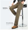 Men's Thick Cotton Casual High-Waisted Straight-Leg Pants for Autumn and Winter