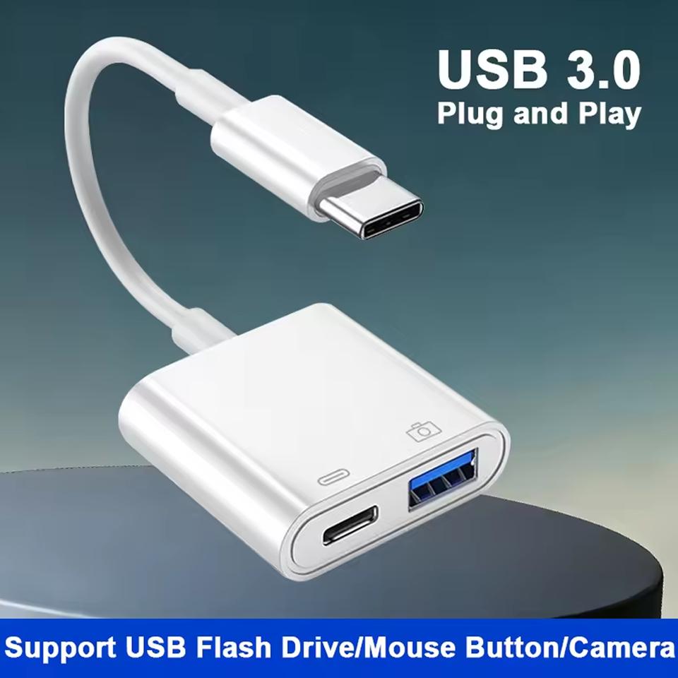 2 in 1 Type C OTG Adapter With PD Charging Port USB C Charging Adapter Mouse Key Hub Suitable For Mobile Phones Computers 3