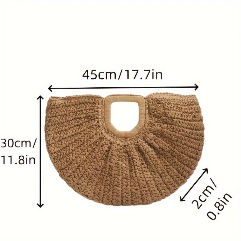 Multi-color hand carry straw bag large capacity versatile handwoven bag seaside vacation beach handbag