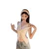 French haute design lace splicing fake two-piece neck sling vest summer pure desire V-neck sleeveless top