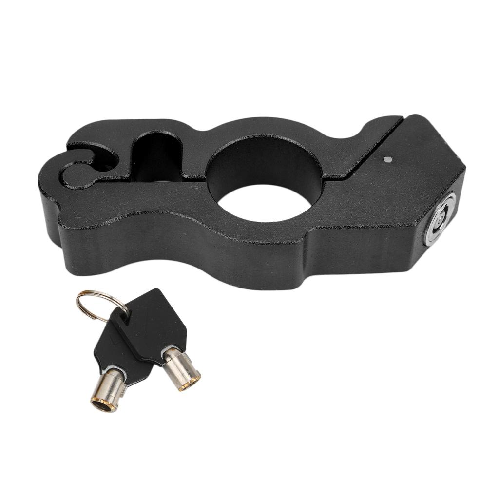 Motorcycle Lock Handlebar Grip Aluminum Protective Horn Lock for Braking SecurityBlack