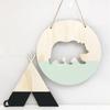 1pc Circle Wooden Bear Pendant Ins Style Polar Bear Pendant Creative Nordic Style Wall Hanging Decorations Home Decoration