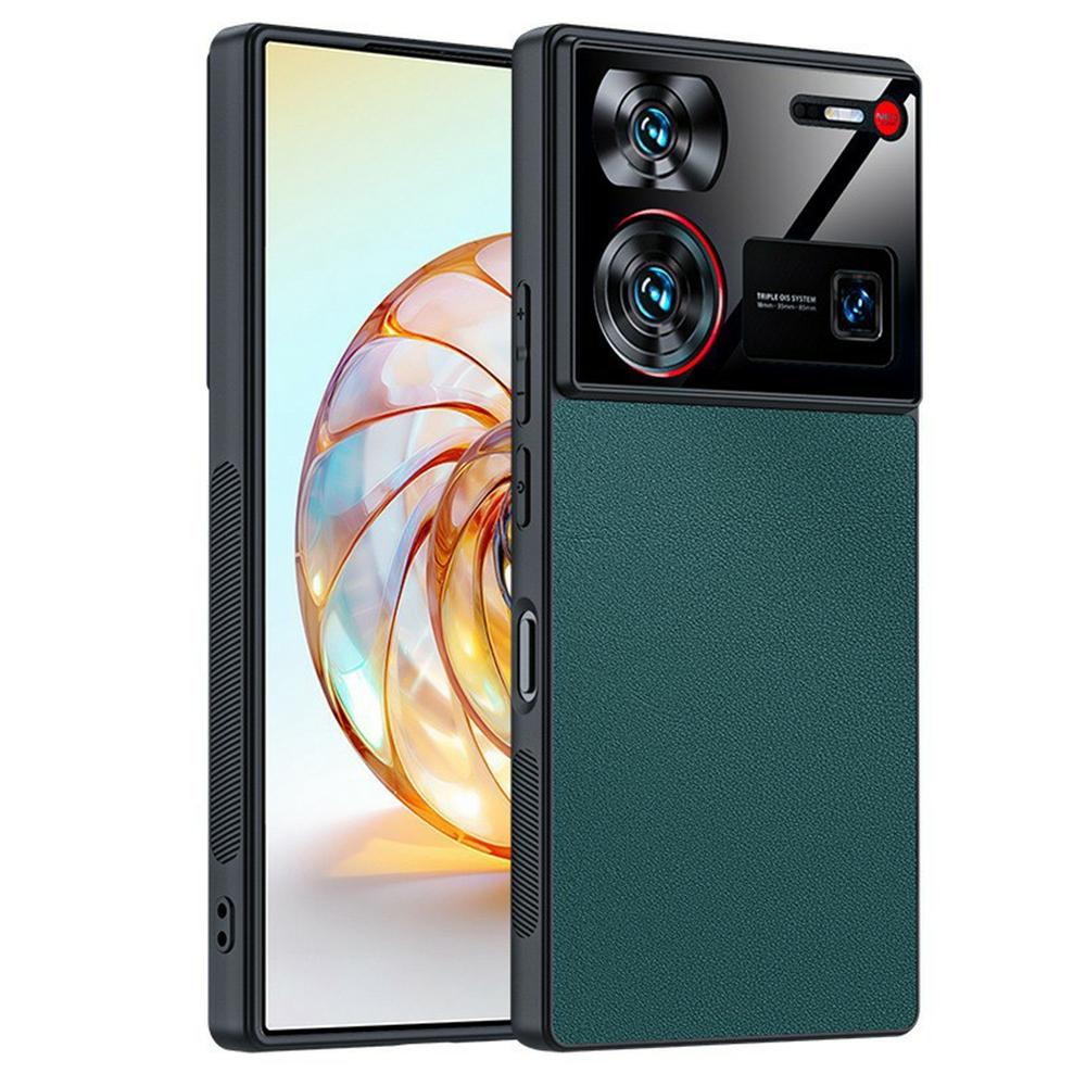 

For ZTE nubia Z60 Ultra Case PU Leather Coated PC+TPU Anti-Drop Phone Cover Green