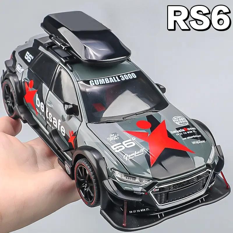 Mașină Model Aliaj Turnat Sub Presiune RS6 Racing Scară 1/24 - Articol Elegant de Colecție, Cadou Perfect pentru Iubit, Obiect de Colecție demn de Expus