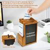 Suggestion Box Wood Donation Box with Slot and Erasable Chalkboard Multipurpose Safe Donation Box for Office School Restaurant