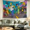 The Simpsons Wall Tapestry Aesthetic Wall Hanging Printed Fabric Blanket Decorative Tapestries for Bedroom Living Room Home Decor