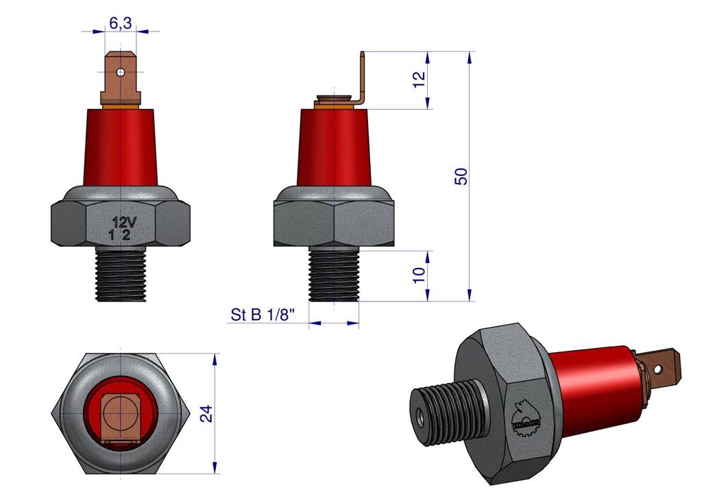 Oil Pressure Sensor 86350972 C-385 Zetor ORIGINAL URSUS