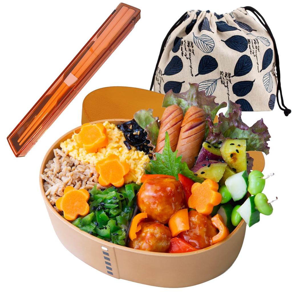 Pattern Drawstring Bento Box with Drawstring 1 550ml with Elastic White Wood Grain Made in Microwave and Dishwasher Antibacterial Treatment No