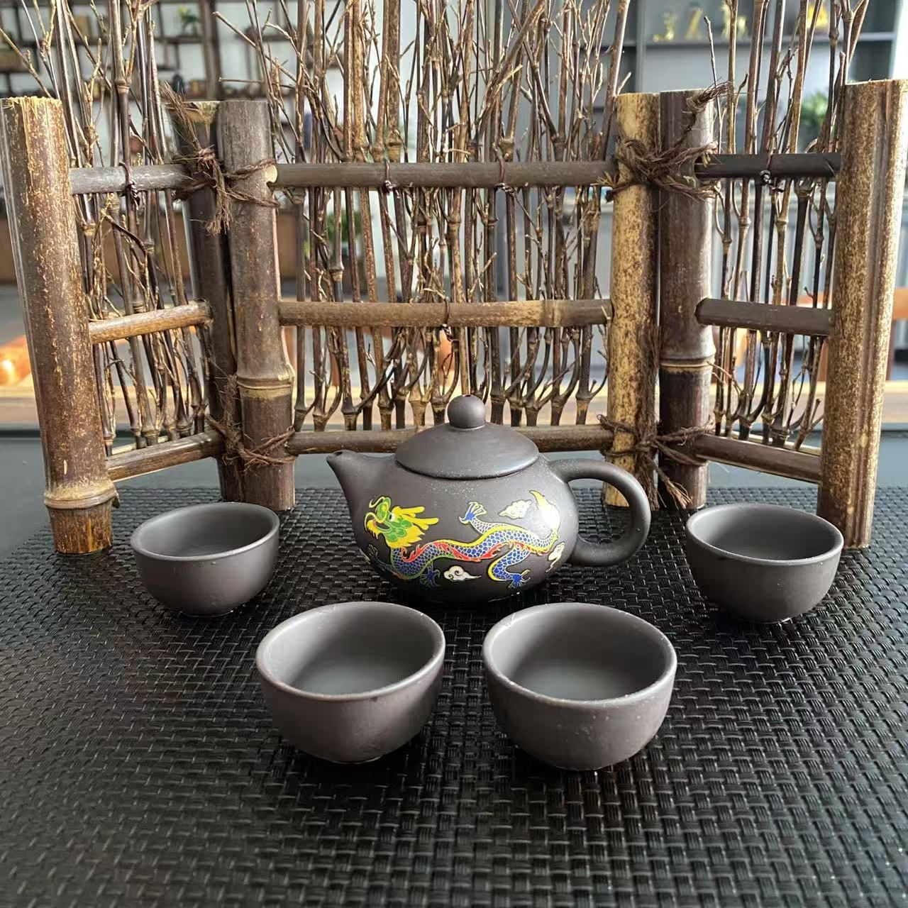 

Thermo Chromic Tea Set Color Changing Teapot Cup Kung Fu Home Infuser Teacup Ceremony Accessory чорний