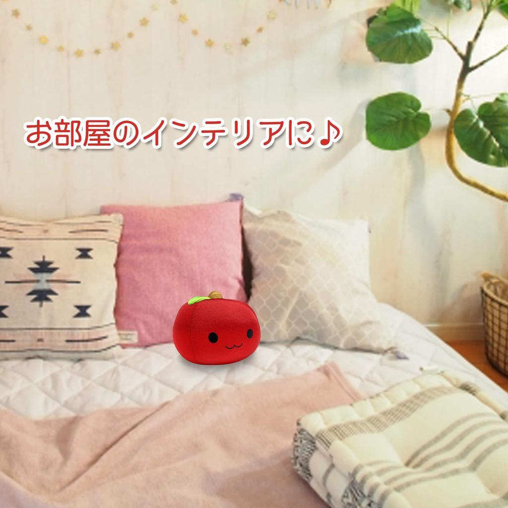 Fluffy Mascot Bead Soft and Easy To Relieves Soothes and Relaxes Palm-sized Cushion, Squeeze, Stress, (apple, Red)