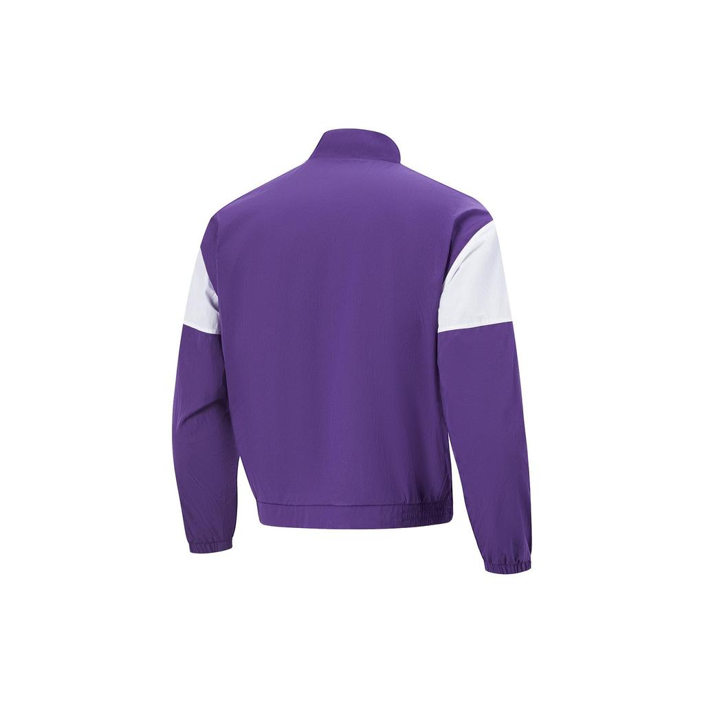 Li Ning Tischtennis Serie Color Block Reißverschluss Sport Windjacke Unisex Oberbekleidung Eisen-Blau-Lila AFDU997-2