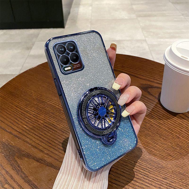 Realme8 Mobile Phone Case New Gyro Bracket Realme Real 8 Pro Rotating Decompression Creative Gradual Change Glitter