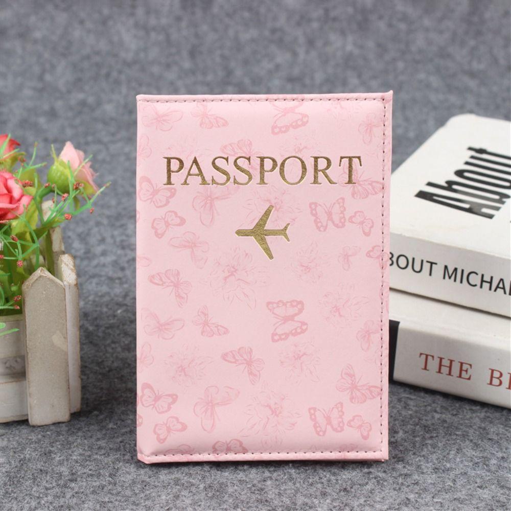 Portable Butterfly Print Passport Holder Multi-function Waterproof Passport Cover PU Leather Credit Card Case Travel