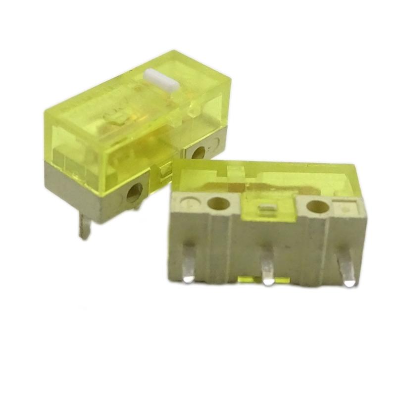 

Миша Мікроперемикачі Оригінальні Huano 3Pin 120 Мільйонів Натискань Термін Служби Мікроперемикачі Контакти зі Срібного Сплаву 2 Штуки жовтий/прозорий