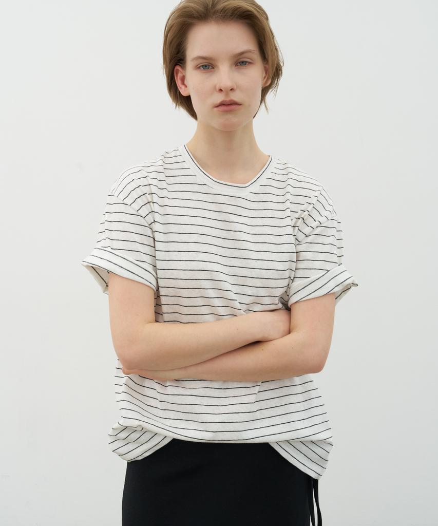 Nobeu Summer Striped Tee_White