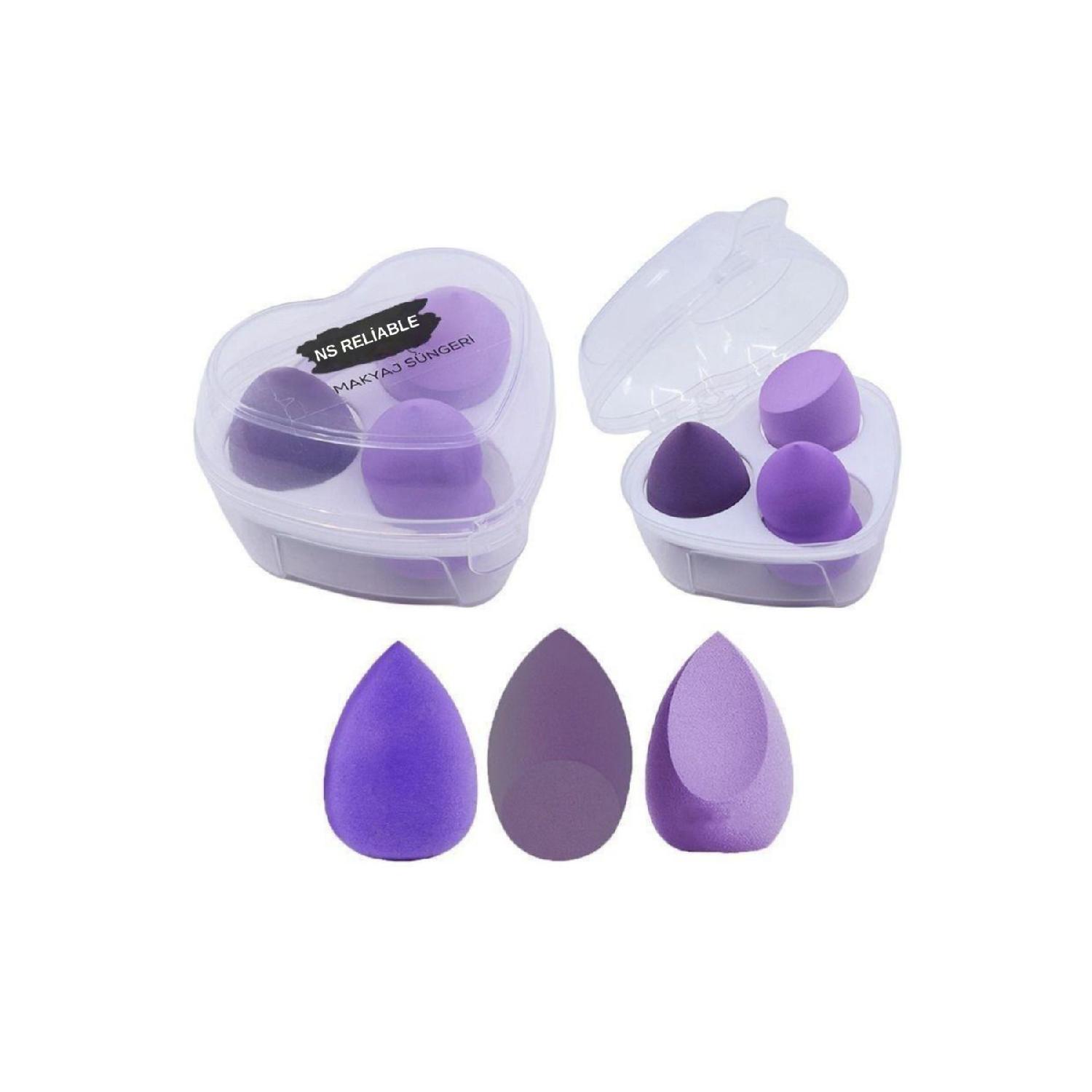 

Set Of 3 Makeup Sponges Puff Mini Beauty Makeup Tools-purple