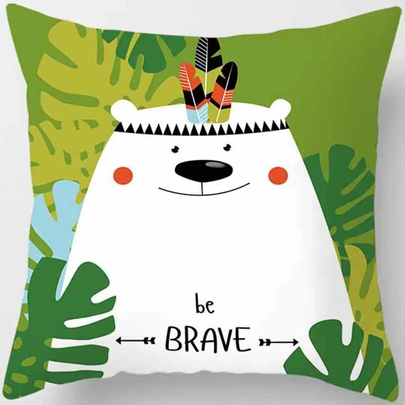 Cute Animal Print Square Pillowcase Home Decoration Car Sofa Cushion Cover