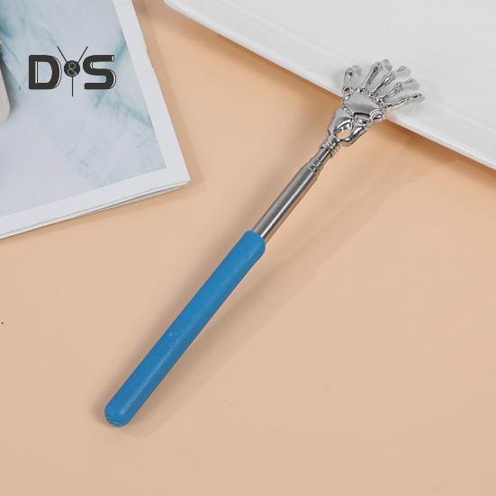Extendable Metal Back Scratcher with Rubber Handles Portable Telescoping Back Massager Tool for Itchy Skin Relief Stocking Stuffer for Men Women Kids