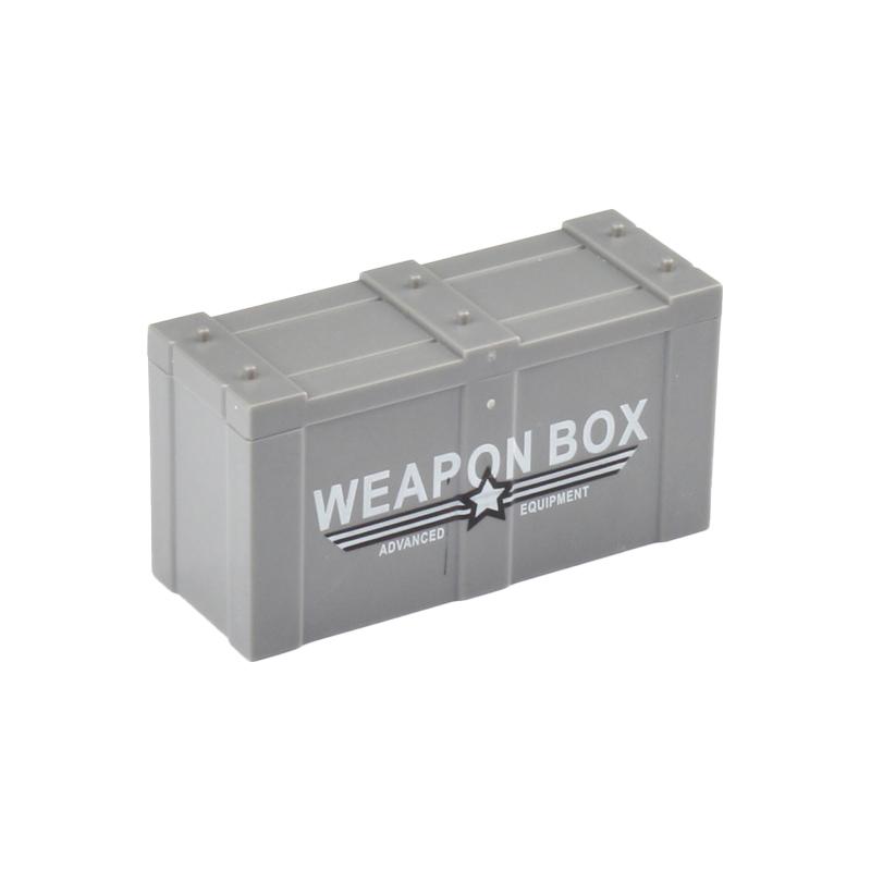 Contenedor Beige MOC Cajas de Armas Militares Ladrillos Accesorios Escena del Ejército WW2 Piezas de Bloques de Construcción Envío SWAT