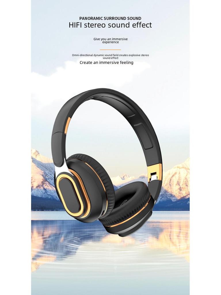 H7 Cross-Border Head-Mounted Wireless Bluetooth Headset with Card Folding and Heavy Bass for Gaming and Sports