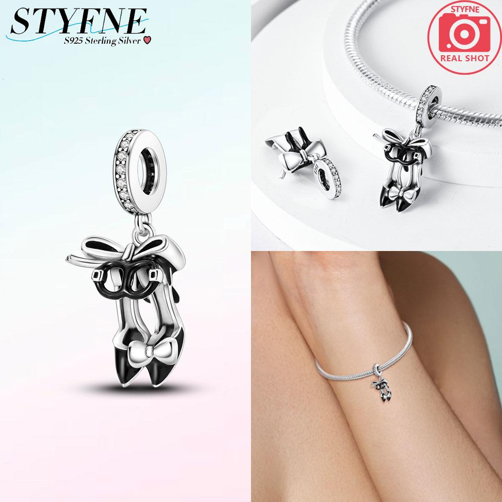 Charm Copper Exquisite Black High-Heeled Shoe Pendant Fits Charm Plata Genuine Bracelets Bead Women Jewelry Crafting