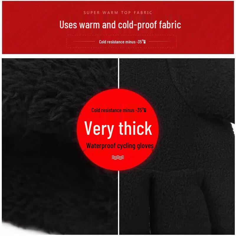 Winter Waterproof Windproof Cycling & Ski Gloves with Touchscreen (2 Pairs) One Size