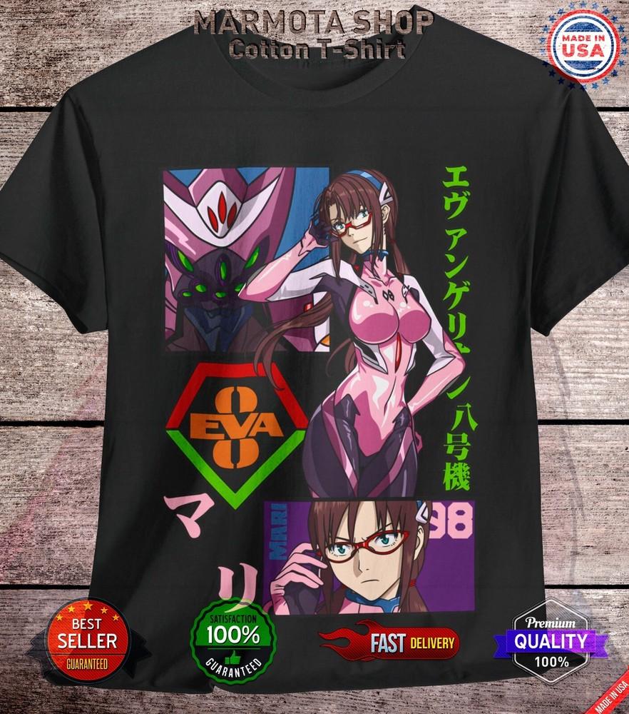 

Mari Makinami Shirt Neon Genesis Evangelion Anime Tee T-Shirt Waifu Ecchi Sexy L