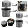 2 Stück Camping Kochgeschirr Topf mit Griff Reise Geschirr Topf Aluminiumlegierung Picknick Hitze Kocher für Trekking Wandern