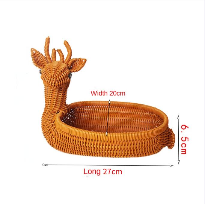 

Распродажа Милые маленькие животные в форме оленя и белки Пластиковые ротанговые декоративные корзины для рукоделия Креативная рама для демонстрации еды из ротанга