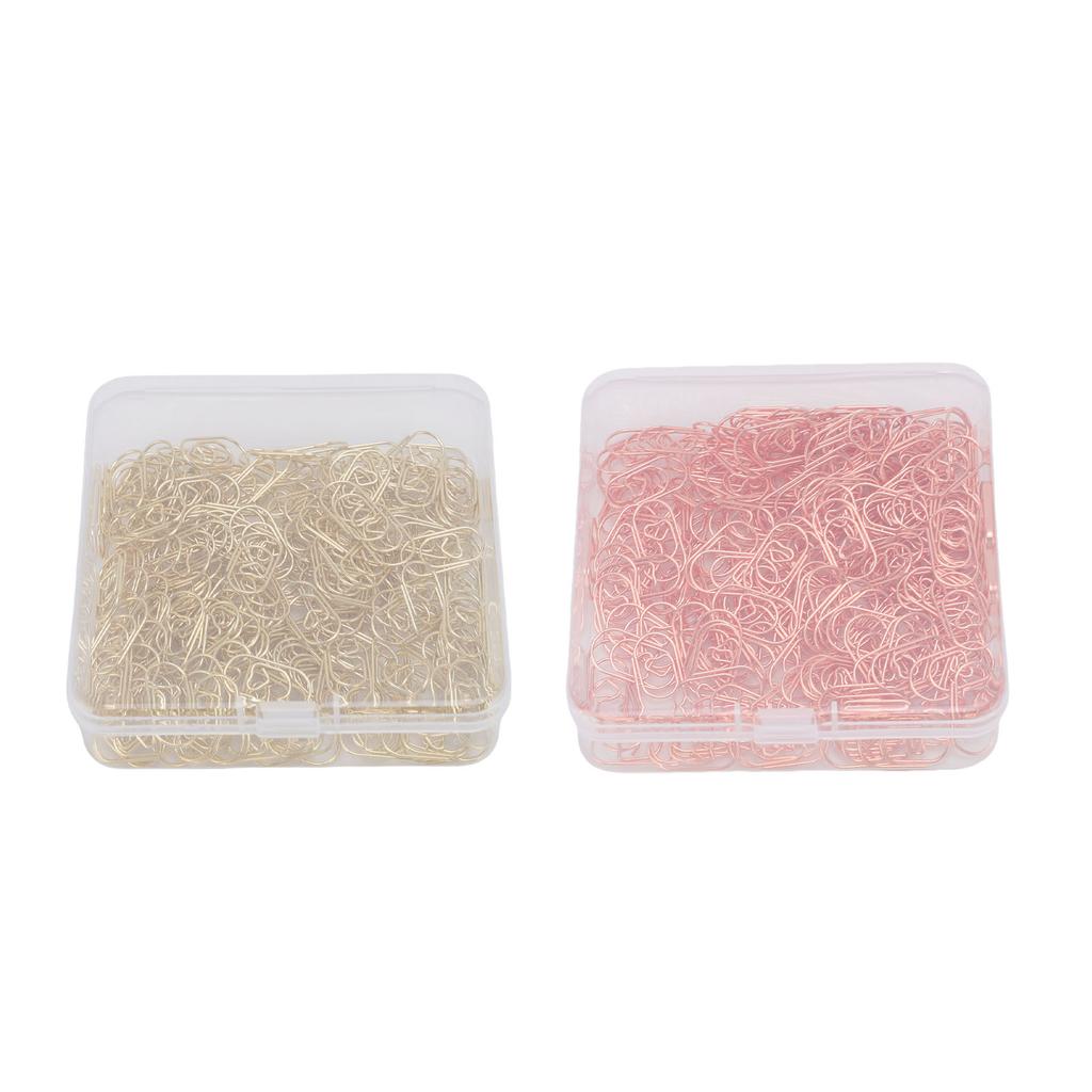 200 Pcs Heart Shaped Paper Clips Cute Decorative Love Paperclips with Transparent Storage Box for Ho