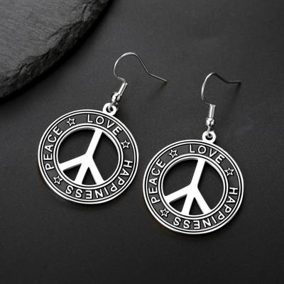 LIKGREAT Vredesteken Oorbellen Roestvrij Staal Oorbel Geluk Vrede Liefde Amulet Spirituele Sieraden Valentijnsdag Cadeau