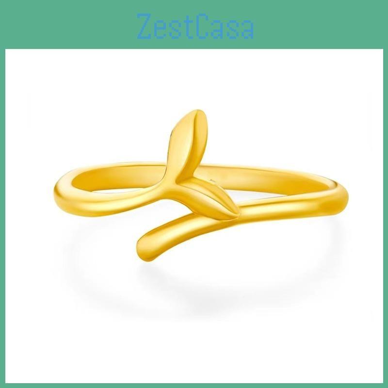 Adjustable Fish Adorable Tail Ring For Her Unique Gold Plated Couples Jewelry Gift