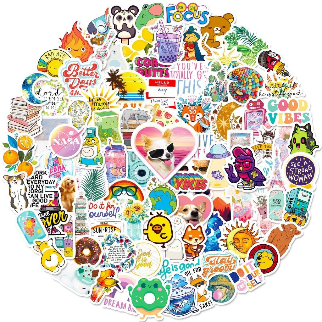 100 Small Size 4cm Small Fresh Cute Animal Mix and Match Stickers VSCO Vinyl Waterproof Stickers