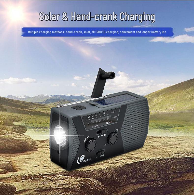 Multifunction Solar Hand-Crank Emergency Radio with Mobile Charging