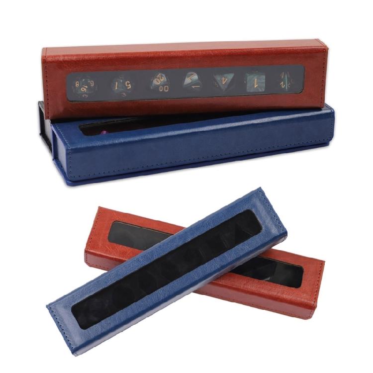 PU-Leder Würfel Aufbewahrungskoffer Rechteckige Würfel Aufbewahrungsbox mit Deckel Tragbarer Würfelbehälter Brettspielzubehör