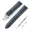 Jumpsunfun 22mm Genuine Leather Watch Strap with D-Buckle, Calf Leather Replacement Band, Navy