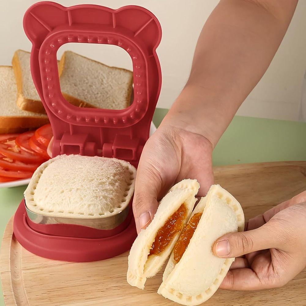 Flip Design Square Sandwich Cutter Bear Shape Bread Mold Kawaii Sandwich Press Mould Lunch