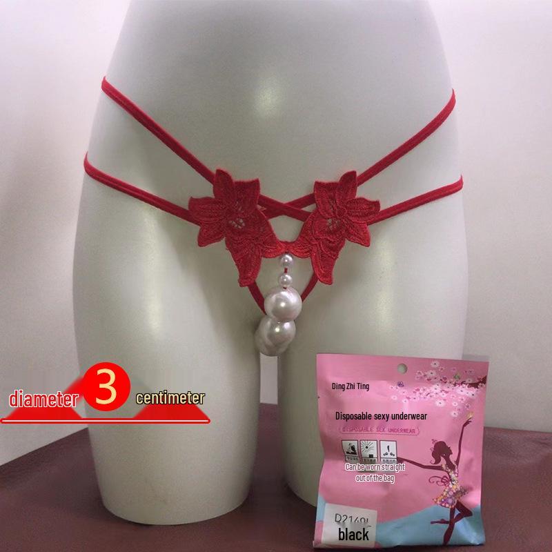 Women's Transparent Pearl Thong: Sexy, Open Crotch, Massage-Inspired Fun