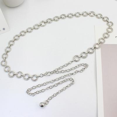 Metal Waist Jewelry Chain Adjustable Body Link Belts Suit Dress Thin Waist Belt