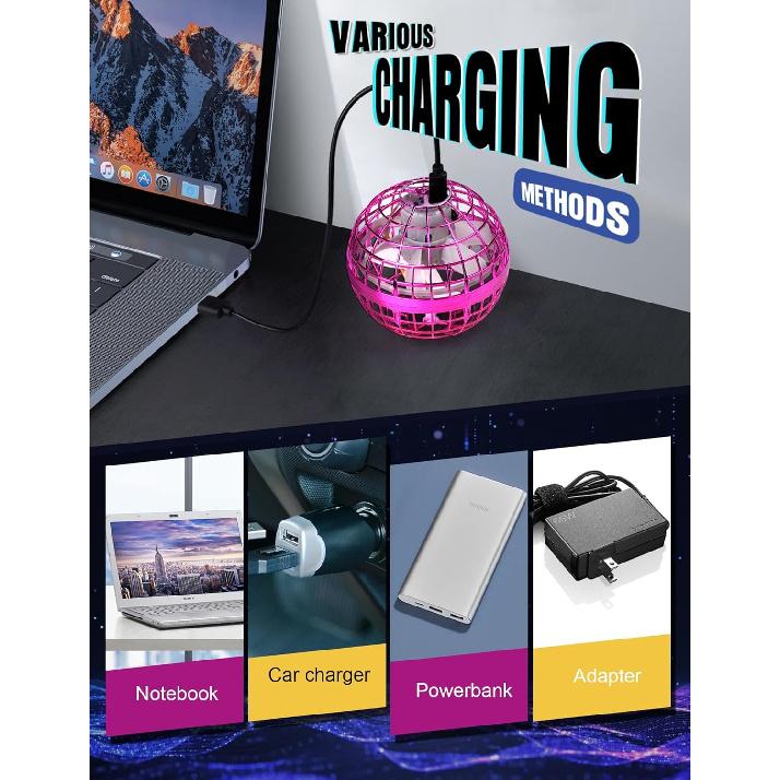 Galaxy Ball 2024 Upgraded, 2Pack Hand-Controlled Flying Orb Ball Toy, Boomerang Ball Fly Fidget Spinner for Kids, Cosmic Globe 360°Rotating Spinning