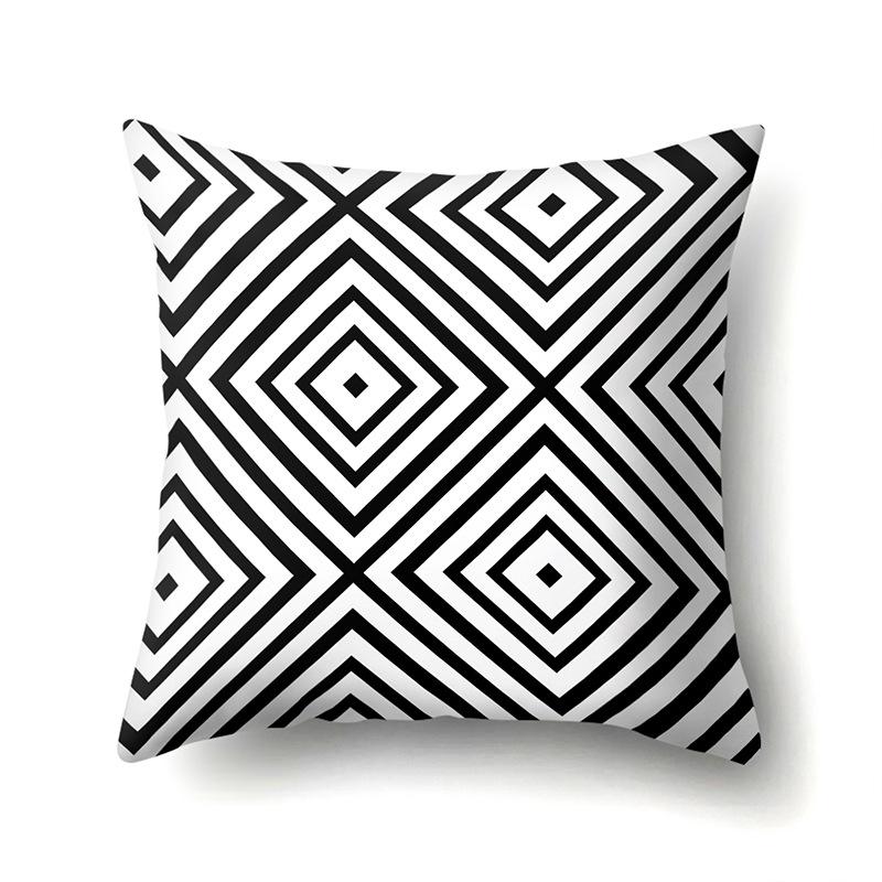 Polyester Pillow Case Geometric Home Printed Pillow Waist Cushion Cover Car Cushion Head Cushion Cover