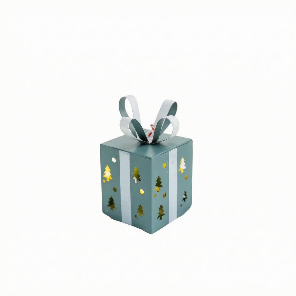 Iron Gift-Box Decoration Miniature Metal Christmas Painted