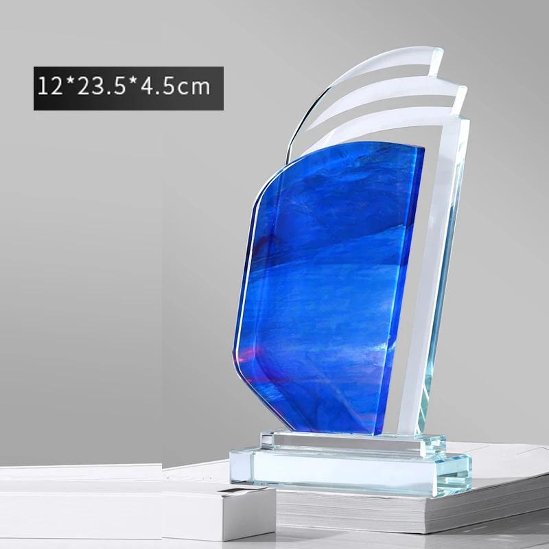 Creative Customization Color Printing Crystal Trophy Enterprise Excellent Employee Annual Meeting Award Awards Medals Home Decor