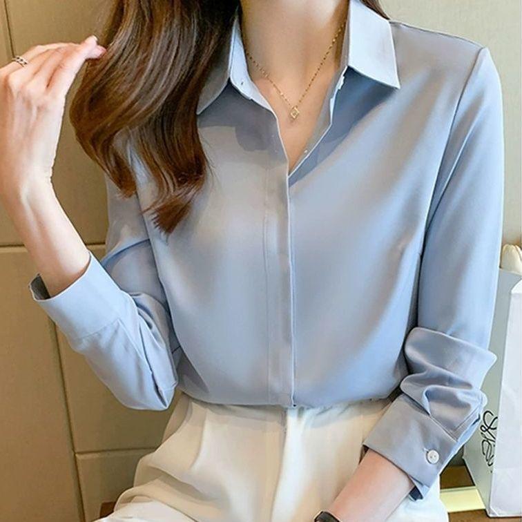 Women's Long Sleeve Velvet White Shirt - 2025 Autumn/Winter Style, Loose Fit, Niche Design