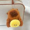 Cartoon Plush Badminton Tennis Capybara Keychain Fluffy Cute Creative Soft Stuffed Doll Pendant Backpack Decorative Accessories