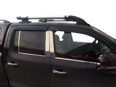 Window Trim (4 Strips, Stainless) Carmos - Turkish Steel for Volkswagen Amarok 2010-2022