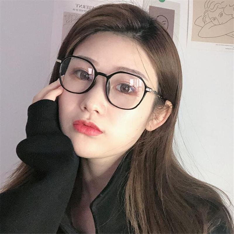 Transparent Pink Frame Polygon Anti Blue Light Myopia Glasses Finished Women Stundent Prescription Spectacles 0 -0.5 -1.0 To -6