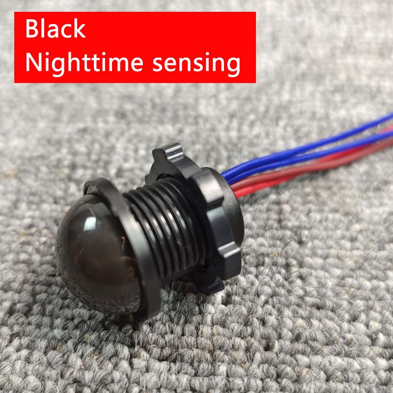 Mini embedded 220V outdoor waterproof human body infrared sensing switch LED rainproof intelligent sensor probe Black Nighttime